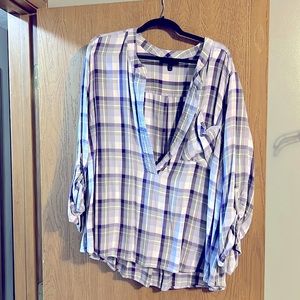Purple plaid Lane Bryant top size 28